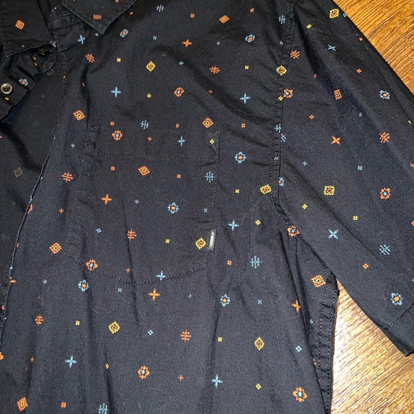 Vans Black Colorful Printed Short Sleeve Button Up Pocket Shirt Cotton Size XL - Picture 5 of 11